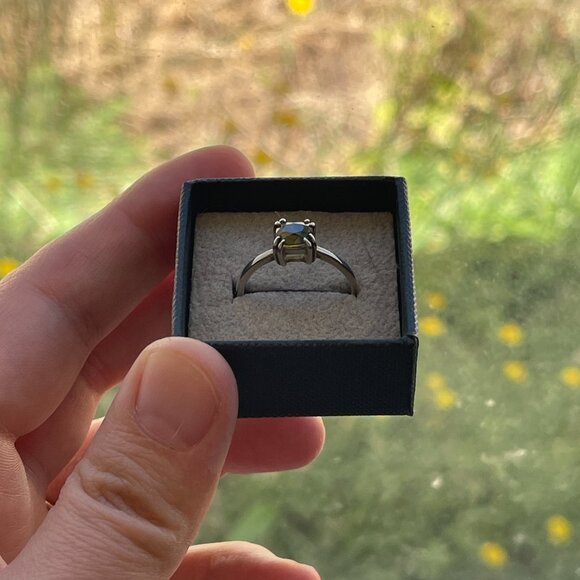 Cushion Parti Sapphire-Natural, Unheated 1.06 ct ring sz 7 sterling silver - Picture 5 of 7